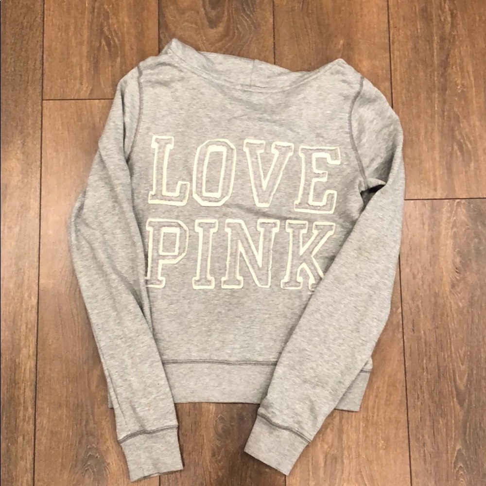 PINK Victoria Secret Grey Hoodie Size M - Picture 1 of 7